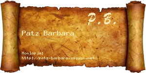Patz Barbara névjegykártya