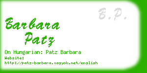 barbara patz business card